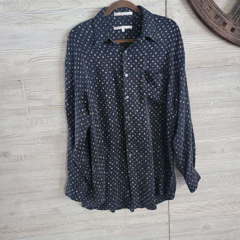 Perry Ellis 100% Silk Vintage Button Down